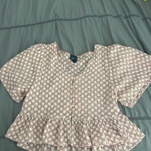 Flowy punk flowered blouse